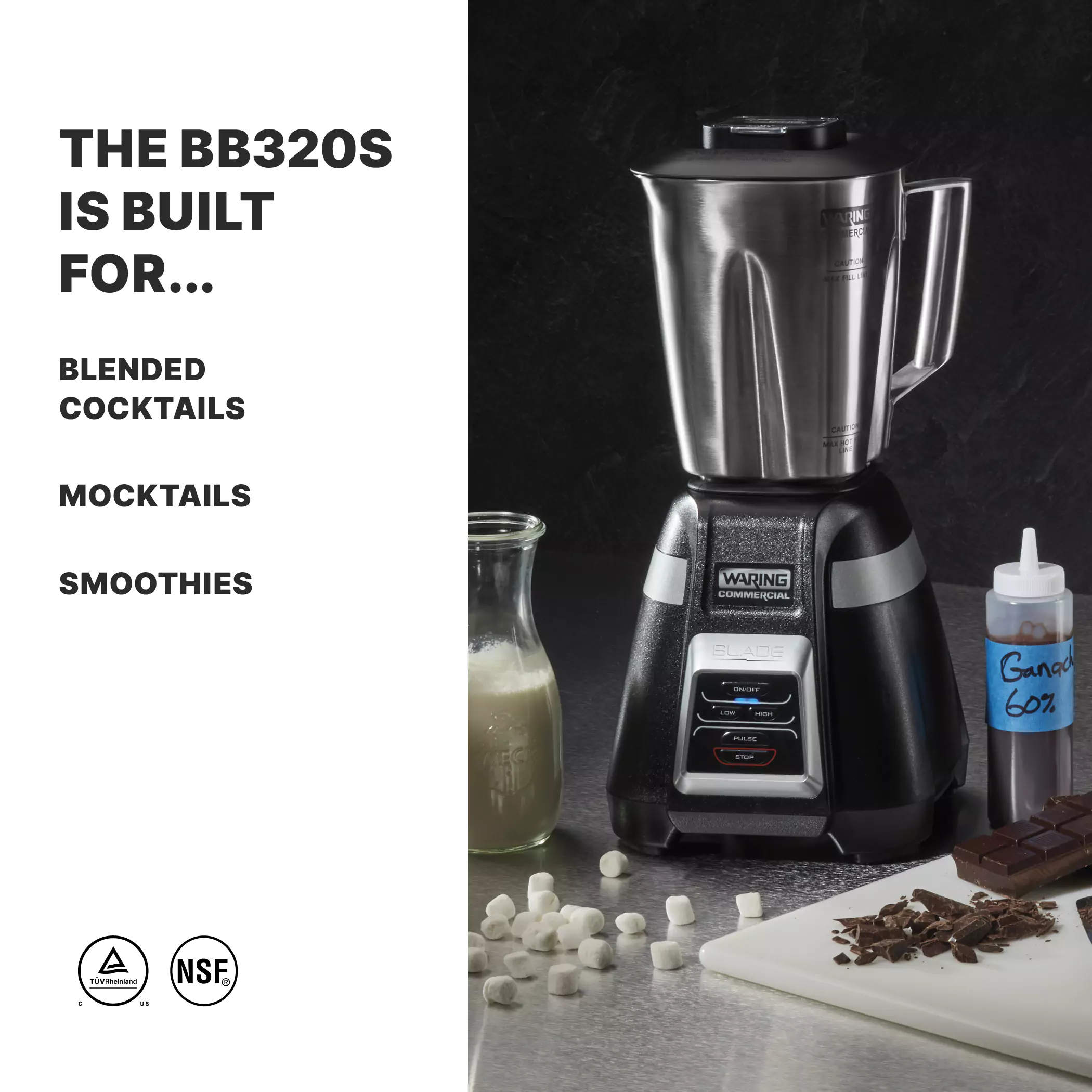 Blade Blender with Electronic Touchpad Control and Stainless Steel Container